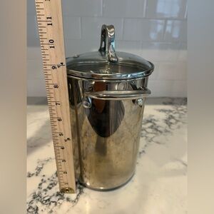 CRATE & BARREL Stainless Steel Asparagus Vegetable Pasta Steamer Pot 3 qt.